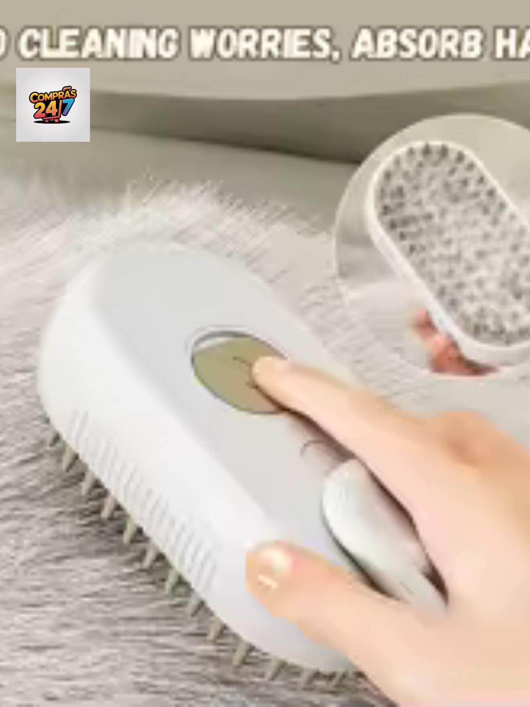 Cepillo de vapor 4 en 1 para gatos, perros, herramienta de aseo con masaje