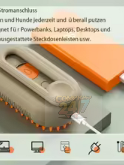 Cepillo de vapor 4 en 1 para gatos, perros, herramienta de aseo con masaje